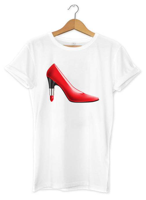 T-shirt original femme rouge à lèvres talons So Custom